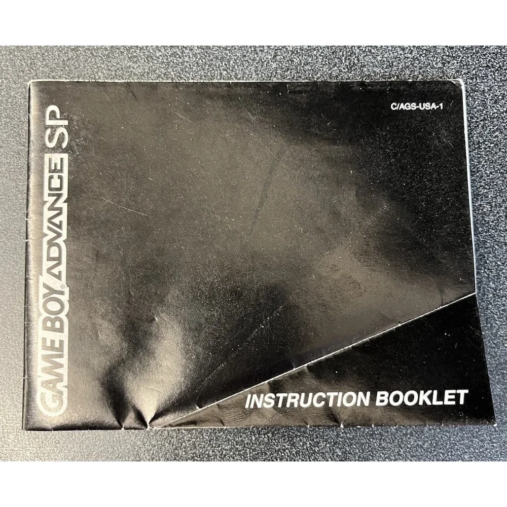 Game Boy Advance SP System Instruction Booklet Manual Only C/AGS-USA-1